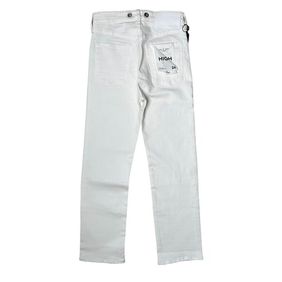 NWT Rag & Bone The Maya High Rise Ankle Straight White Denim Jeans Size 24 - Picture 5 of 11